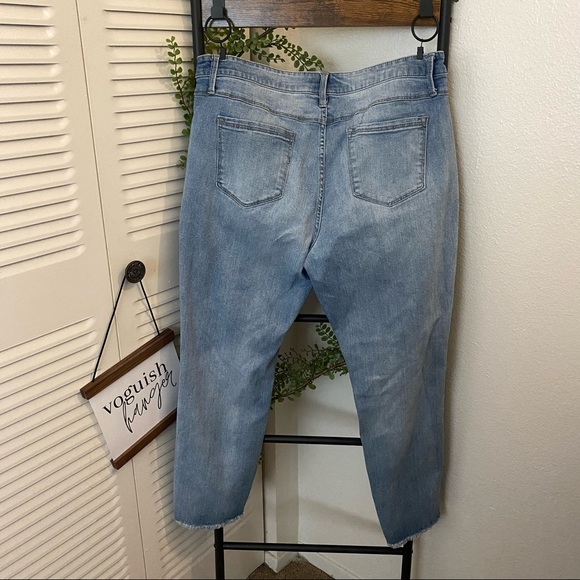 Buffalo David Bitton|14/34|Light Blue Jess Rip mad Repair Mid Rise Jeans - Picture 2 of 11